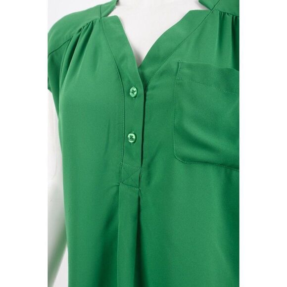 New York & Company Womens Blouse Top Shirt L Green V-Neck sleeveless NWT - Picture 4 of 6